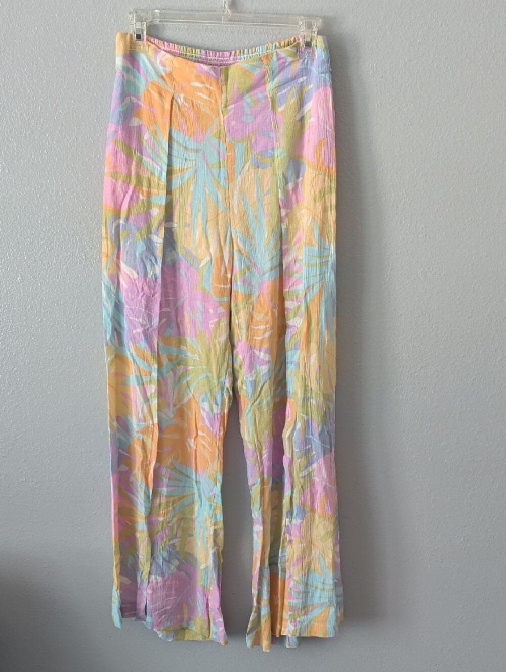 Billabong Pastel Tropical Pants With Split Leg Design